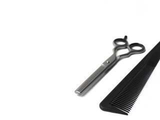 hairdresser tools on white background