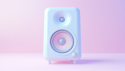 Retro music speaker in pastel tones