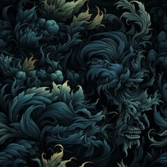dark damned backround seamless pattern