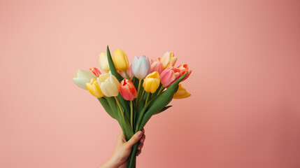 Spring tulip bouquet. Easter, Woman's day, Mothers's day