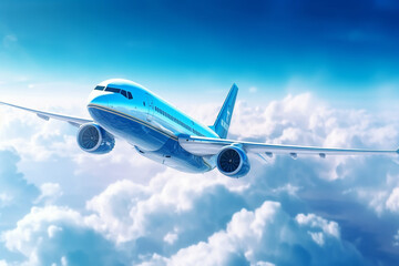 Obraz premium Commercial Airliner Soaring in Daylight