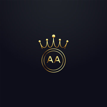 AA logo. A A design. White AA letter. AA A A letter logo design. Initial letter AA linked circle uppercase monogram logo  . golden latter logo
