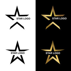 1Star logo illustration design, in gold and black