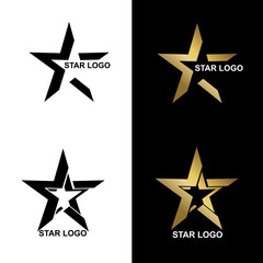 1Star logo illustration design, in gold and black