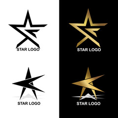 1Star logo illustration design, in gold and black