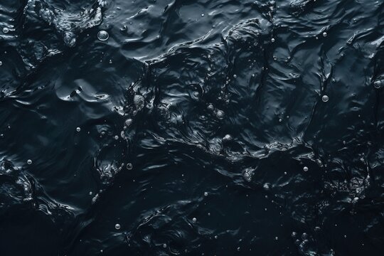 black water surface with ripples background top view