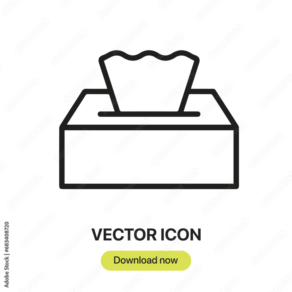 Fototapete tissue box icon vector. linear-style sign for mobile concept and web design. tissue box symbol illus