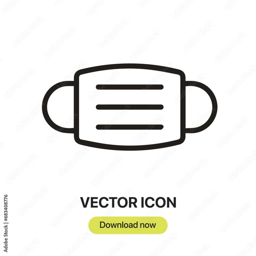 Leinwandbilder medical mask icon vector. linear-style sign for mobile concept and web design. medical mask symbol i