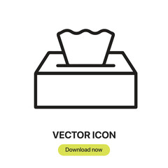 Tissue Box icon vector. Linear-style sign for mobile concept and web design. Tissue Box symbol illustration. Pixel vector graphics - Vector