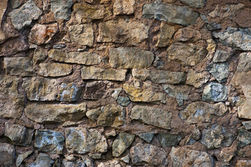 old stone wall closeup