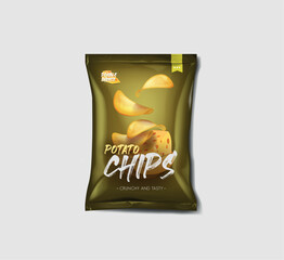Advertising bag of potato chips, cheese flavor.