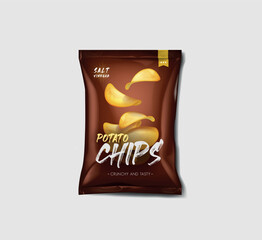 Advertising bag of potato chips, salt vinegar flavor.