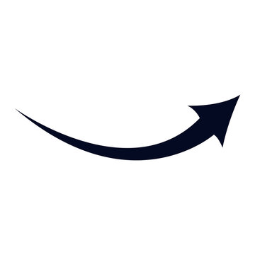 black arrow icon on white background. flat style. arrow icon for your web site design, logo, app, UI. arrow indicated the direction symbol. curved arrow