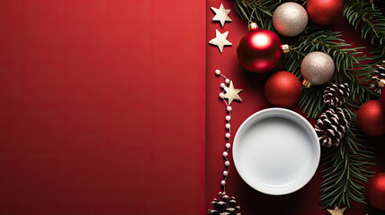 Red Christmas Mockup, Christmas Background,  Christmas Flat Lay, Minimalist Mockup,  Mockup Background 