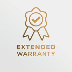 Extended warranty seal stamp, vector label.