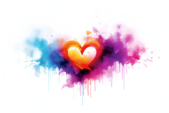 colorful word "love" text style effect white background 