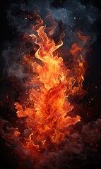 Fototapeta na wymiar Bright Fiery Movement: Creative Abstract Design Illustrating Intense Flames. Generative AI