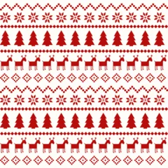 Foto op Canvas Christmas Nordic Seamless Pattern © PremiumGraphicDesign