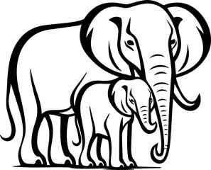 Fototapeta premium mother elephants and baby elephants