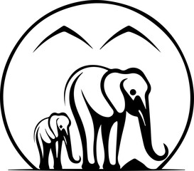 Obraz premium mother elephants and baby elephants