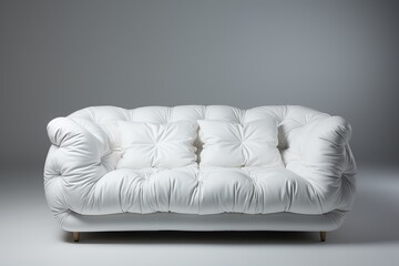 Fototapeta na wymiar White sofa on a gray background.