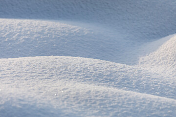 Snowdrifts close-up. Winter background.