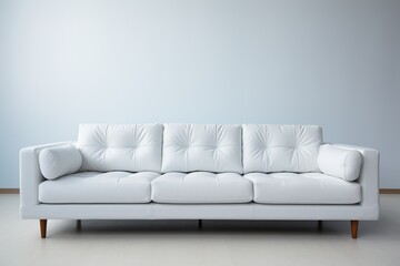 A soft and large white sofa on a white background.