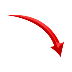 Red arrow icon indicating different direction. icon isolated on a transparent background for website banners ads and design elements.