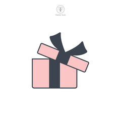 Gift Box Icon symbol vector illustration isolated on white background