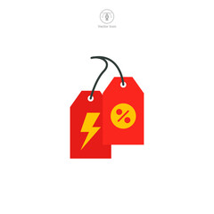 Flash sale discount price tag big sale advertisement Icon symbol vector illustration isolated on white background