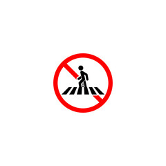No access for pedestrians prohibition sign isolated on white background