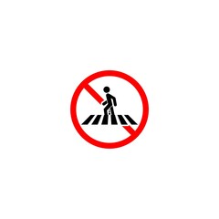 No access for pedestrians prohibition sign isolated on white background