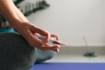 close up yoga position