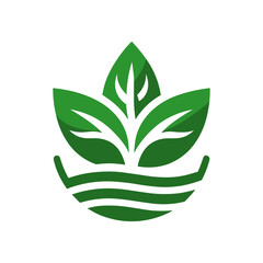 Agriculture logo design. Agronomy logo with plants on a fields. Vector illustration.