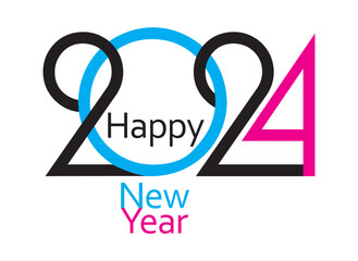 Vector drawing. Numbers of the new year 2024