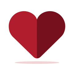 Love symbol in flat style. Red love heart icon. Heart shape icon. Vector heart illustration