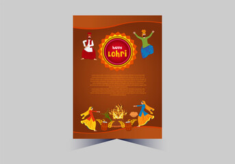 Happy Lohri festival of Punjab India background, creative design for Lohri