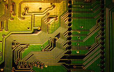 Electronic circuit board close up