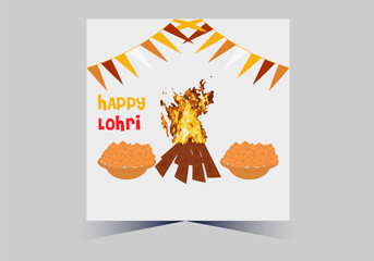 Happy Lohri festival of Punjab India background, creative design for Lohri