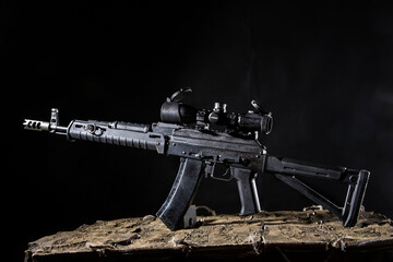 AK rifle with optical sight