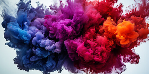 Fototapeta premium Vibrant Spectrum: Multicolored Smoke Swirls in High Resolution