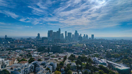 Los Angeles downtown panoramic aerial view - LOS ANGELES, USA - NOVEMBER 5, 2023