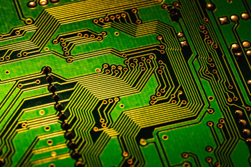 Electronic circuit board close up