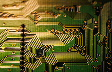 Electronic circuit board close up
