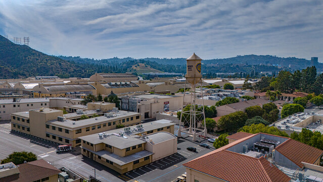 Warner Bros Studios in Burbank Los Angeles Aerial view - LOS ANGELES, USA - NOVEMBER 5, 2023