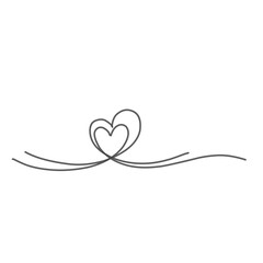 Heart line border. Heart banner for Valentine's Day or Mother's Day. Line art style of love icon. Thin contour and romantic symbol for greeting card and web banner in simple linear style. 