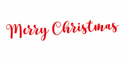 Merry christmas hand lettering calligraphy isolated on white background. Vector holiday illustration element. Merry Christmas script calligraphy