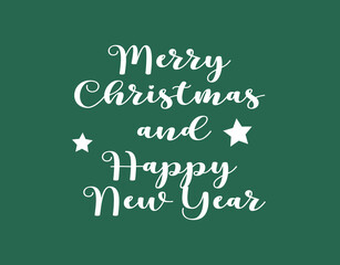 Merry Christmas and Happy New Year large postcard with calligraphic text