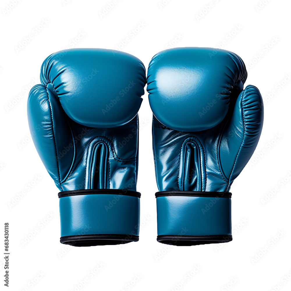 Wall mural Blue boxing gloves isolated on white background