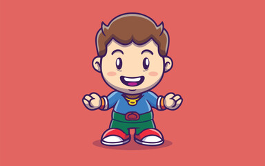 character of a person with a smile vector illustration